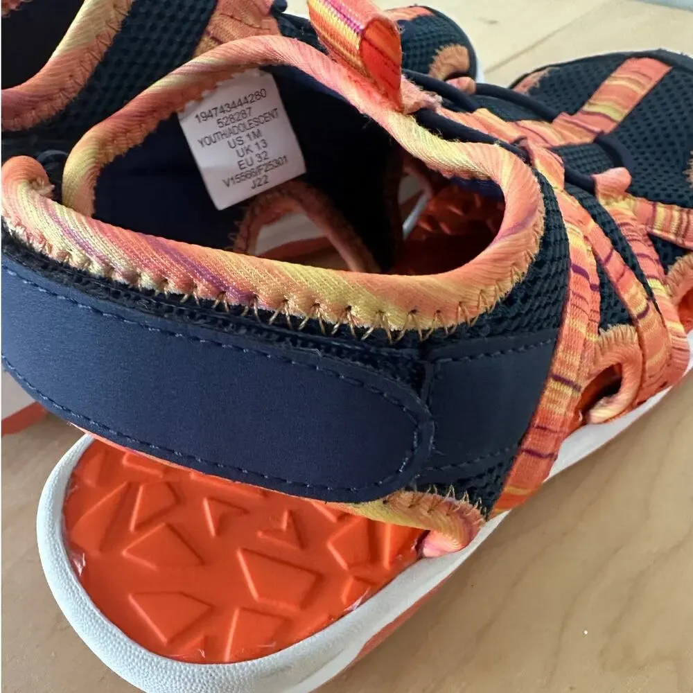 Lands' End Kids Water Shoes Youth Size 1 Navy Blue Orange